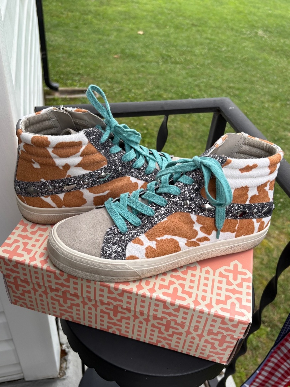 Gianni Bini Cow Print Sneakers